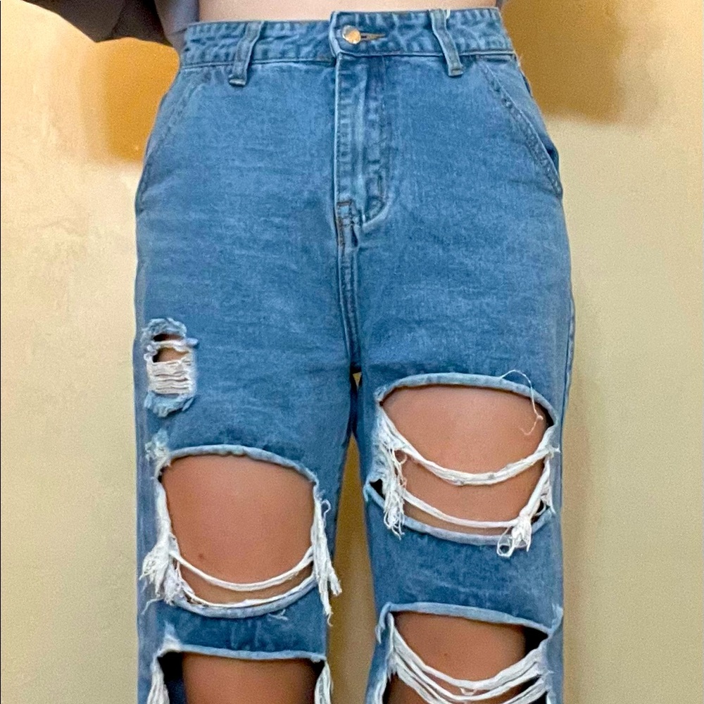 Ripped mom jeans